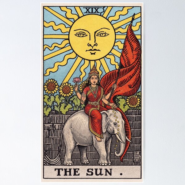 Item preview, The Sun Tarot Card Lakshmi Riding an Elephant | Hindu Tarot T-Shirt designed and sold by Animal Cosmic Society.