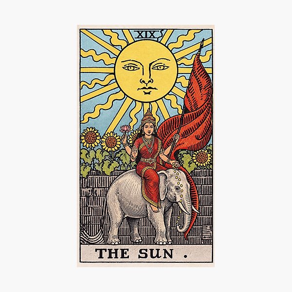 Item preview, The Sun Tarot Card Lakshmi Riding an Elephant | Hindu Tarot T-Shirt designed and sold by Animal Cosmic Society.