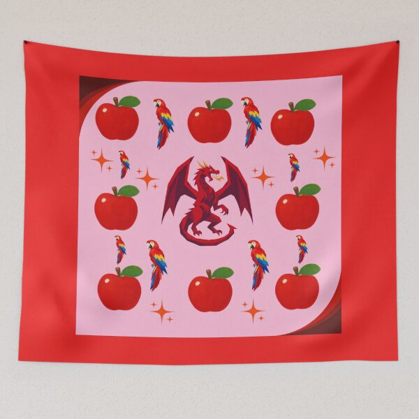 Item preview, Red Dragon And Apple Pattern designed and sold by Azurart2.