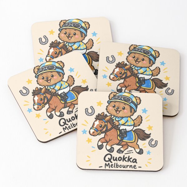 Item preview, Cute Quokka Jockey Horse Racing Kawaii Carnival Melbourne designed and sold by Yellowriversss.