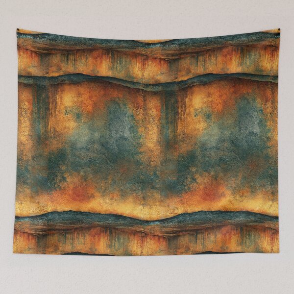 Item preview, Oxidized Teal Patina with Fiery Rust Bands designed and sold by Piotrek0001.