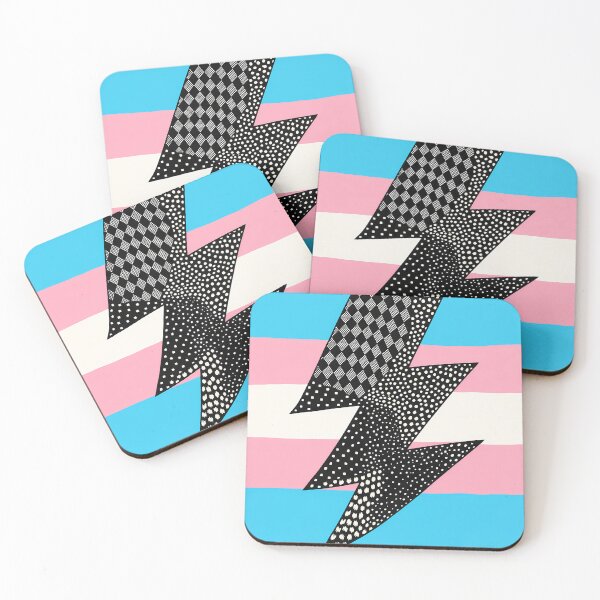 Item preview, Trans Pride Lightning Bolt – Retro Halftone Pop Art designed and sold by DIYdaddie.