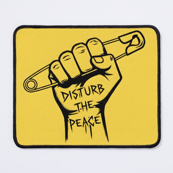Item preview, Clenched Fist Holding Safety Pin with Disturb the Peace Text designed and sold by homydesign.