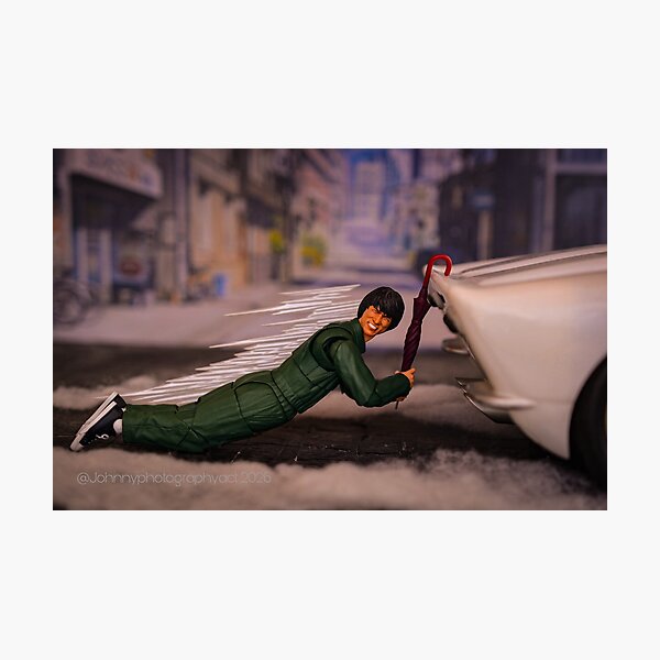 Item preview, Inspector Chan is holding on while getting drag by a car version 2 designed and sold by Johnnyphotographyactshop.