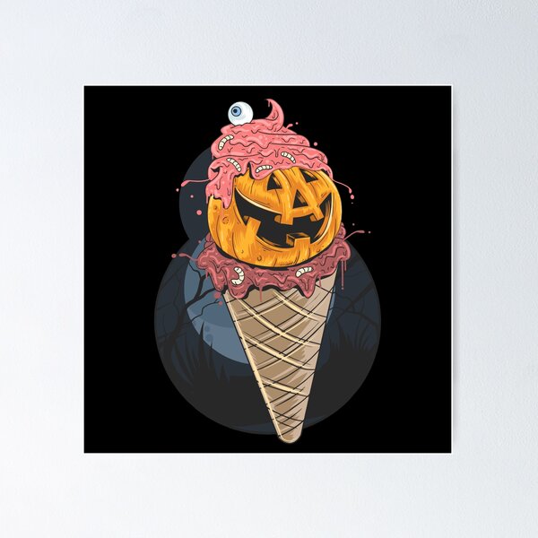 Item preview, Halloween Ice Cream Cone - Pumpkin, Worms, Eyeball designed and sold by Jackson-Will.
