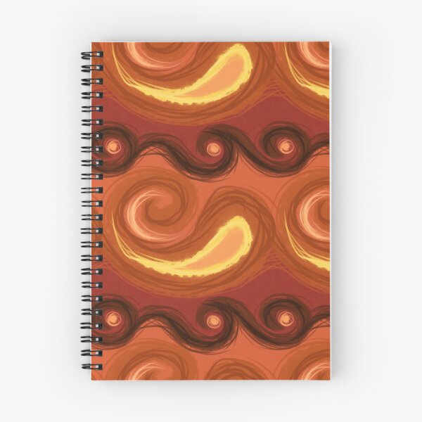 Item preview, scratchy red and orange swirls and waves designed and sold by Thistlegrove.