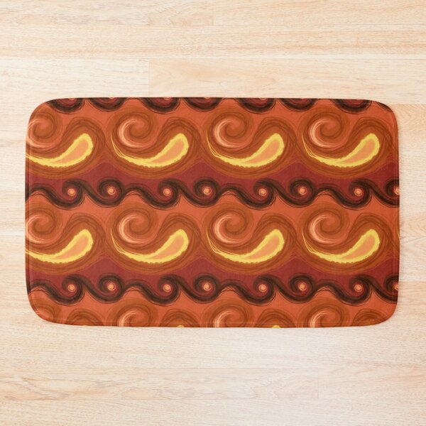 Item preview, scratchy red and orange swirls and waves designed and sold by Thistlegrove.