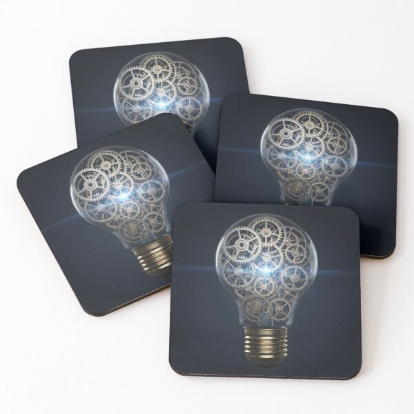 Item preview, Intricate Brass Gears Inside a Glowing Light Bulb designed and sold by homydesign.