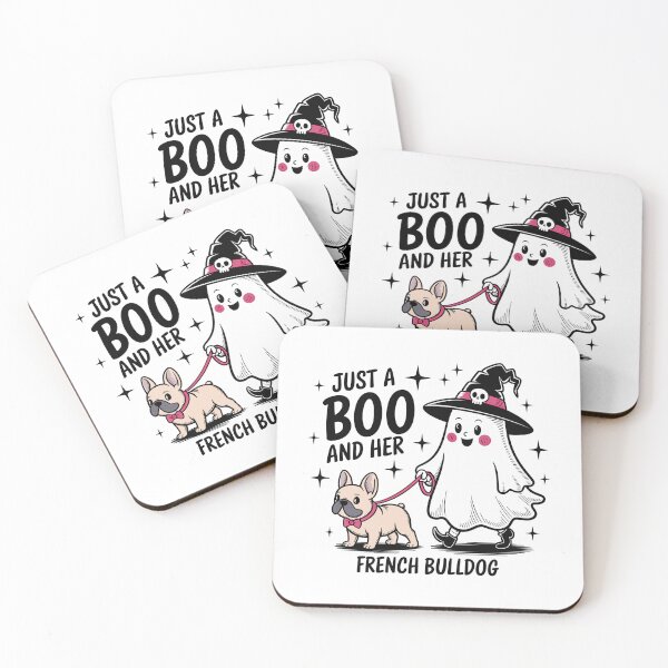 Item preview, Just a Boo and Her French Bulldog Retro Ghost Halloween Dog Mom designed and sold by elisarasada.