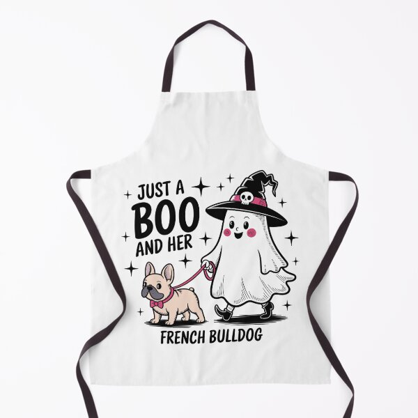 Item preview, Just a Boo and Her French Bulldog Retro Ghost Halloween Dog Mom designed and sold by elisarasada.