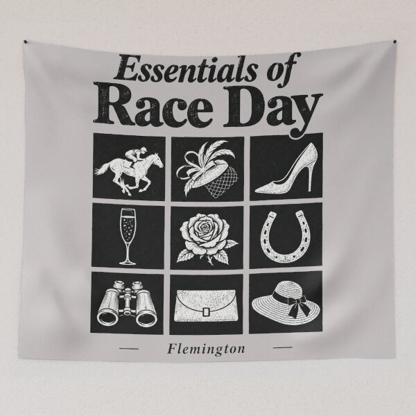 Item preview, Essentials Race Day Flemington Icons Grid Vintage Style designed and sold by Yellowriversss.