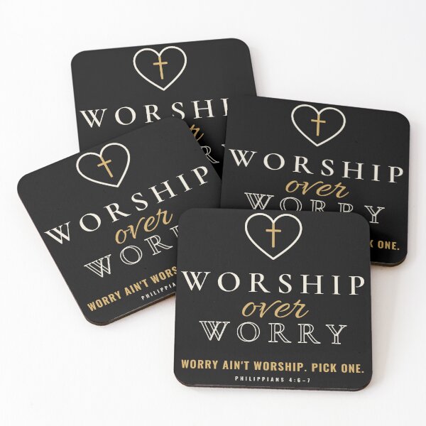 Item preview, Worship Over Worry Christian Faith Prayer Graphic designed and sold by T-J-WHATEVER.