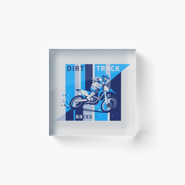 Item preview, Dirt Track Races Geometric Blue Dirt Bike Motorcycle Graphic designed and sold by KiwiRider.