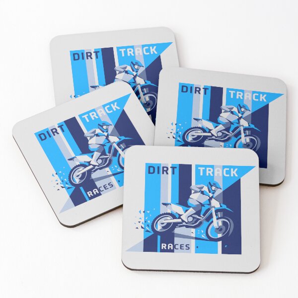 Item preview, Dirt Track Races Geometric Blue Dirt Bike Motorcycle Graphic designed and sold by KiwiRider.