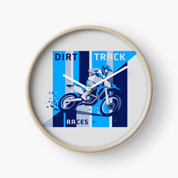 Item preview, Dirt Track Races Geometric Blue Dirt Bike Motorcycle Graphic designed and sold by KiwiRider.