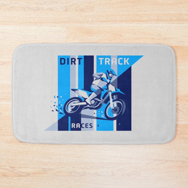 Item preview, Dirt Track Races Geometric Blue Dirt Bike Motorcycle Graphic designed and sold by KiwiRider.