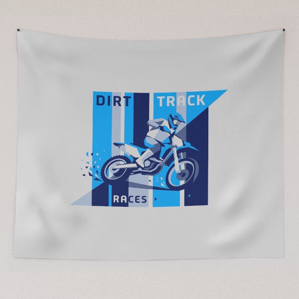Item preview, Dirt Track Races Geometric Blue Dirt Bike Motorcycle Graphic designed and sold by KiwiRider.