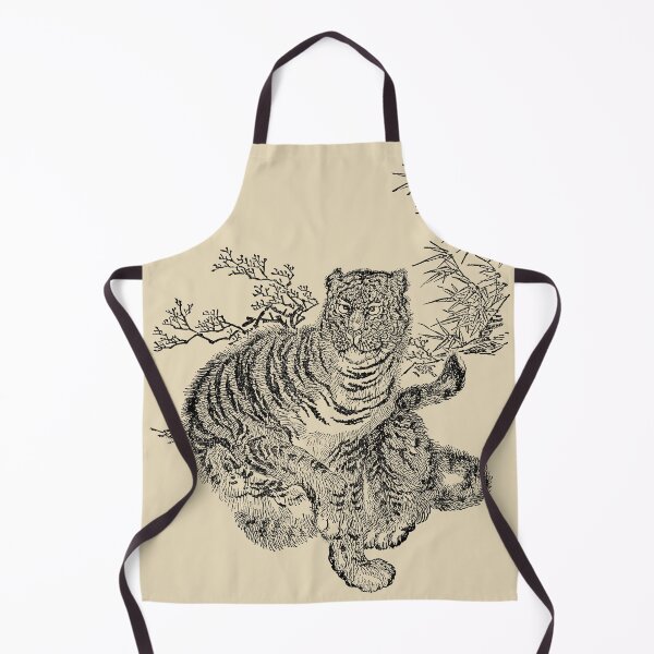 Item preview, Tora, Japanese Woodcut Tiger from The Ornamental Arts of Japan by George Ashdown Audsley, 1884 (BLACK) designed and sold by Exhumed Archives.