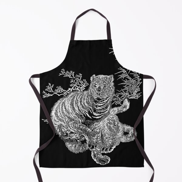 Item preview, Tora, Japanese Woodcut Tiger from The Ornamental Arts of Japan by George Ashdown Audsley, 1884 (WHITE) designed and sold by Exhumed Archives.