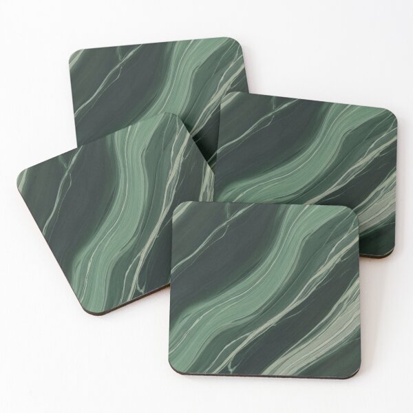 Item preview, Deep Forest Green Marble with Flowing Veins designed and sold by Carcasion.