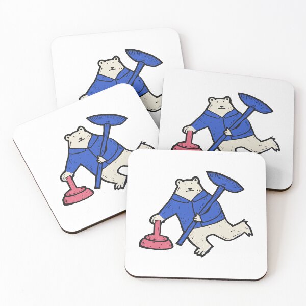 Item preview, Curling Polar Bear Delivering a Stone designed and sold by BysonDesigns.