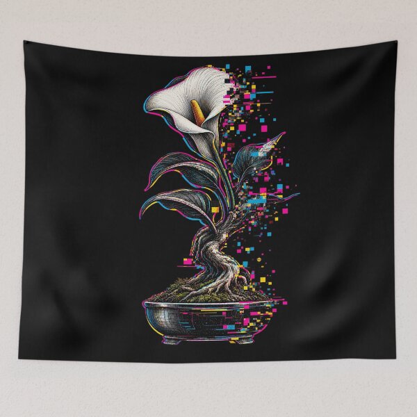 Item preview, Cyber Calla Lily Bonsai Glitch Art designed and sold by FUIRY .
