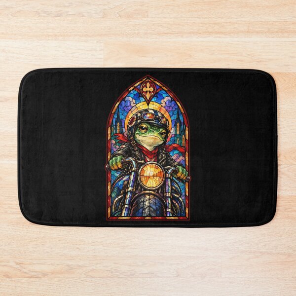 Item preview, Biker Frog Stained Glass designed and sold by TomFrontierArt.