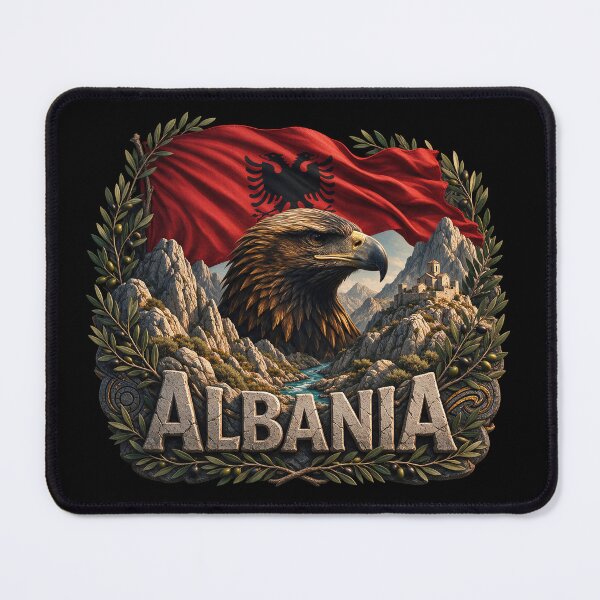 Item preview, Albania Heritage – Eagle & Mountain Emblem designed and sold by FlagX.