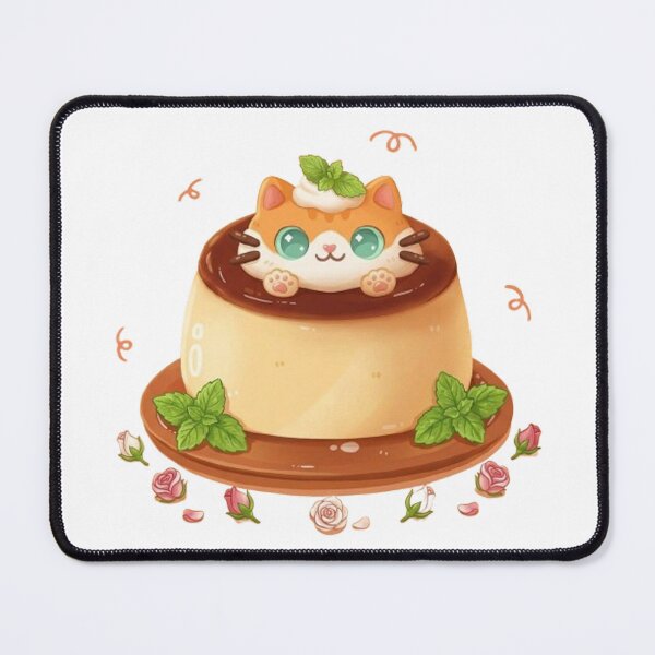 Item preview, Cute Cat Pudding Caramel Custard Dessert designed and sold by PetalsPaws.