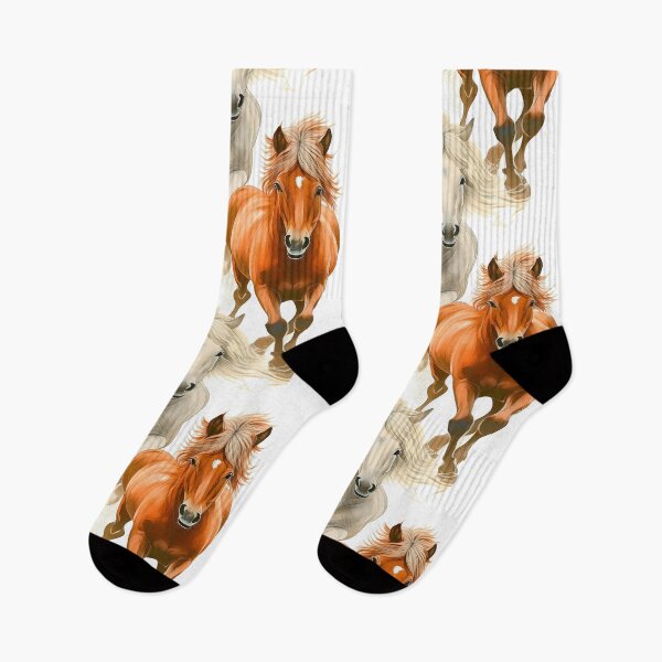 Aperçu de l'œuvre Motif de cheval des fjords norvégiens – Art équestre créée et vendue par TrueWoven Studio.