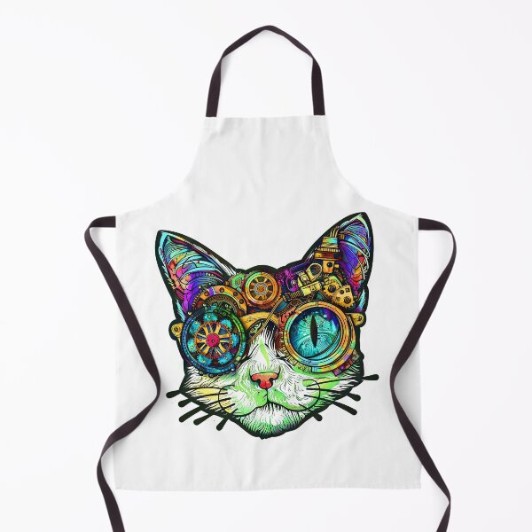 Item preview, Steampunk Cat Colorful Mechanical Face Graphic Art designed and sold by DEC02.