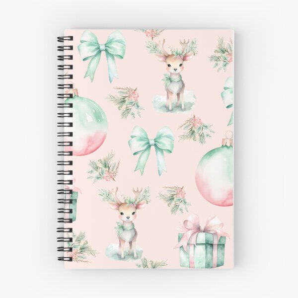 Item preview, Pink Watercolor Christmas Deer Bows Presents designed and sold by Feeling Artsy.
