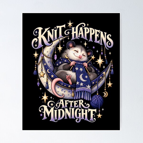 Item preview, Knit Happens After Midnight Opossum designed and sold by Text2tee.