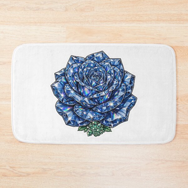 Item preview, Rose Crystal Sticker - Sapphire Blue Rose With Emerald Base designed and sold by Crystal Critters .
