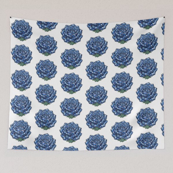 Item preview, Rose Crystal Sticker - Sapphire Blue Rose With Emerald Base designed and sold by Crystal Critters .