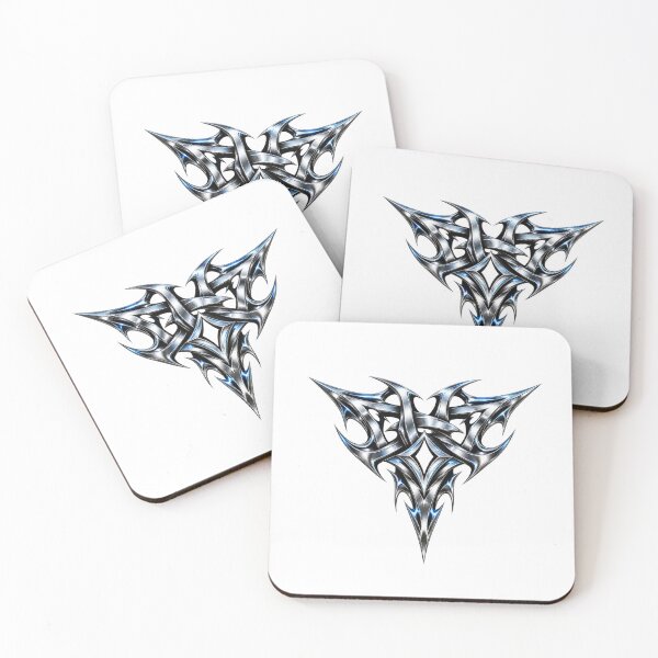 Item preview, Chrome Tribal Trinity – Cyber Y2K Emblem designed and sold by FileFlowStudio.