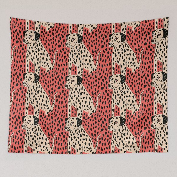 Item preview, Spotted Dalmatian on Coral designed and sold by ArtistUpsale.