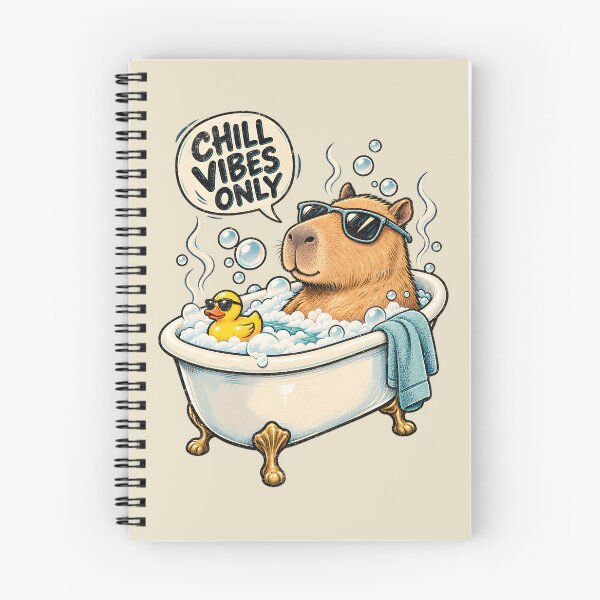 Item preview, Chill Vibes Only – Capybara Bubble Bath designed and sold by AwesomeBeyondLimits.