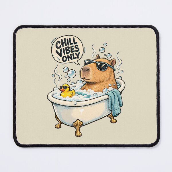 Item preview, Chill Vibes Only – Capybara Bubble Bath designed and sold by AwesomeBeyondLimits.