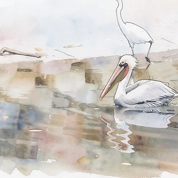 Artwork thumbnail, Among the Waders by RdeB