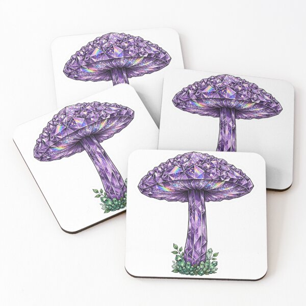 Item preview, Mushroom Crystal Sticker - Amethyst Purple Mushroom With Emerald Base designed and sold by Crystal Critters .