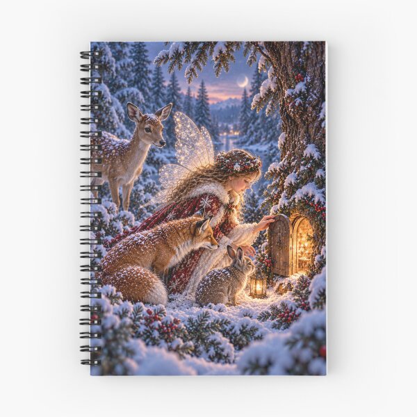 Item preview, Winter Fairy Discovering Magical Tree Door designed and sold by Meandmyshop.