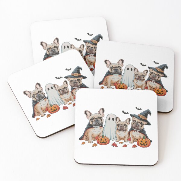 Item preview, Halloween French Bulldog Dogs Witches Ghost Dracula Bats Autumn Leaves designed and sold by elisarasada.