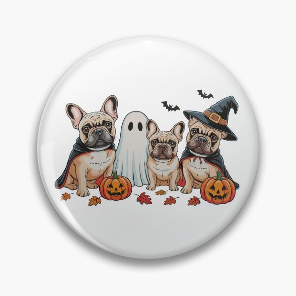 Item preview, Halloween French Bulldog Dogs Witches Ghost Dracula Bats Autumn Leaves designed and sold by elisarasada.