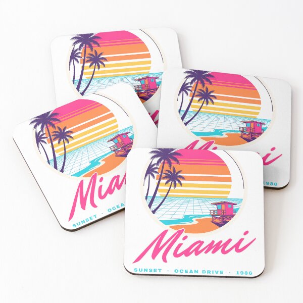 Item preview, Retro Miami Synthwave 80s Sunset Palm Trees Neon Ocean Drive Shirt designed and sold by UnivStore.