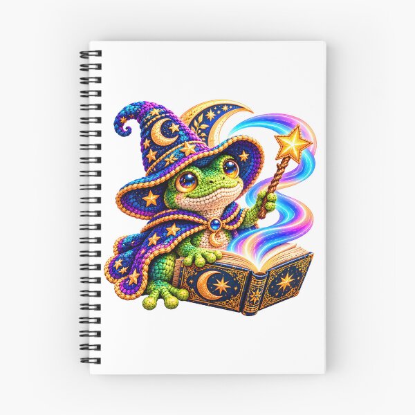 Item preview, Crochet Frog Wizard – Celestial Magic Book Amigurumi designed and sold by Digital Culture Studio.