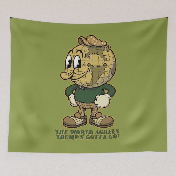 Item preview, The World Agrees. Trump's Gotta Go! -  Vintage Cartoon  designed and sold by Deviant Logic Design.