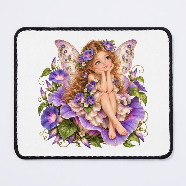 Item preview, Purple Morning Glory Fairy with Butterfly Wings – Enchanted Flower FairyFairy designed and sold by INVITOARTE.