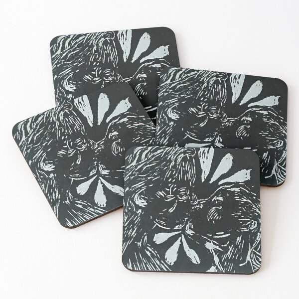Item preview, Lesbian Women Kissing – Black and White Linocut, LGBT Pride designed and sold by Mitadoart.