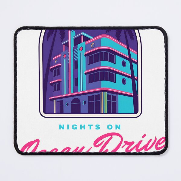 Item preview, Nights On Ocean Drive Retro Miami Art Deco Neon 80s Synthwave Shirt designed and sold by UnivStore.